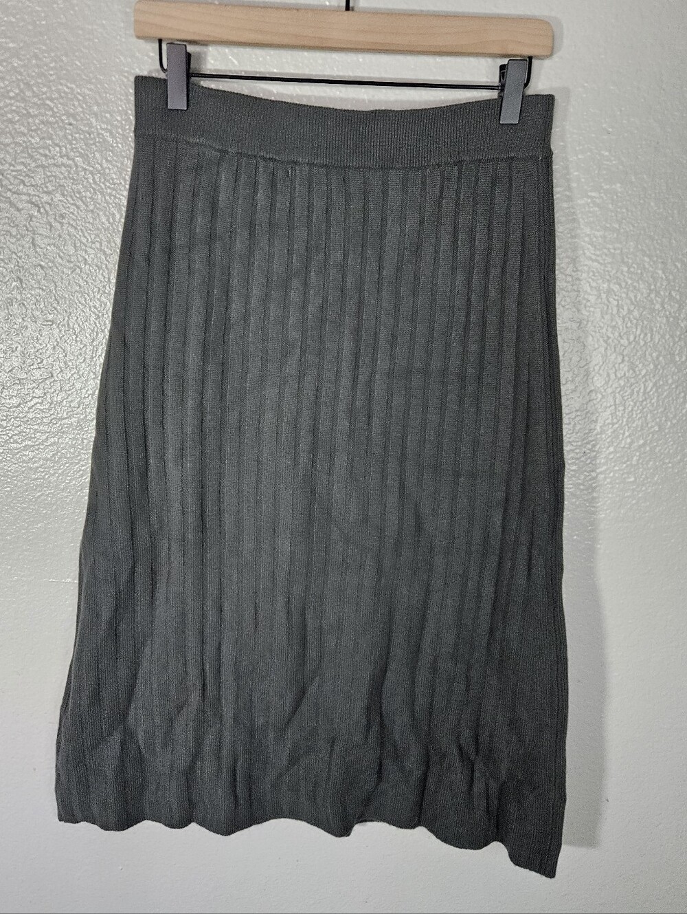 Quince Mongolian Cashmere Midi Skirt Moss Size S - Picture 6 of 10